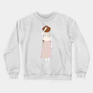 Woman with hat Crewneck Sweatshirt